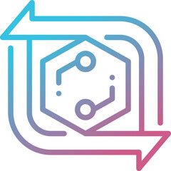 exchange gradient line icon