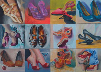 Original Oil Painting The Shoes