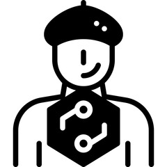 artist solid line icon