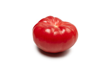 Red fresh tomato isolated on white background.