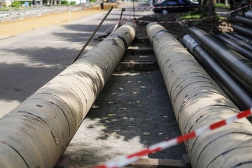Big pipe. Construction of a gas pipeline.