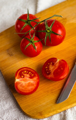 tomatoes on the board kitchen food