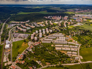 Brünner Stadtteil Bistrz von oben im Frühling