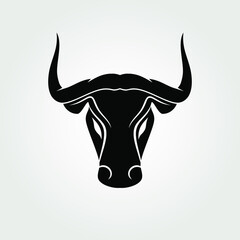 Bull's head icon isolated on white background. Vector illustration