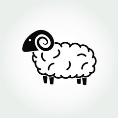 Sheep icon isolated on white background. Vector illustration