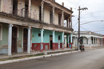 Fototapeta na wymiar The characteristic houses of Moron, Cuba