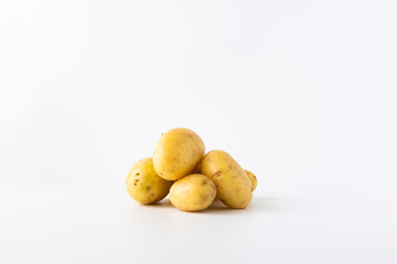 potatoes on white background