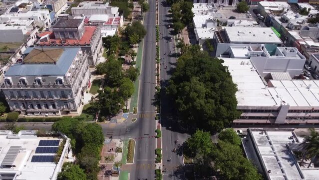 dron aereo merida mexico paseo de montejo, historico, mexicano 