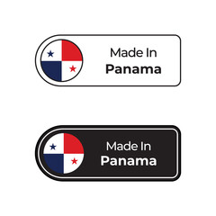 Made in Panama vector label  set with Panama flag in two different styles