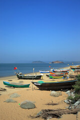 Fototapeta na wymiar Serene beach of Majali near coastal city Karwar in Karnataka, India.
