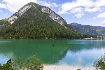 Lago di Braies, beautiful lake in the Dolomites