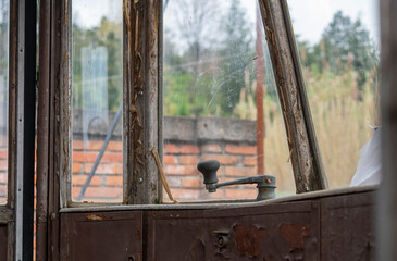 detail of old rusty tram