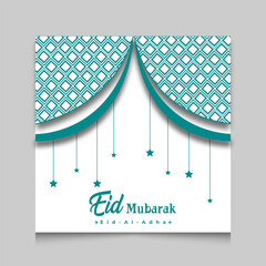 Happy eid al adha mubarak celebration card, greeting, poster, social media post template design. Vector illustration