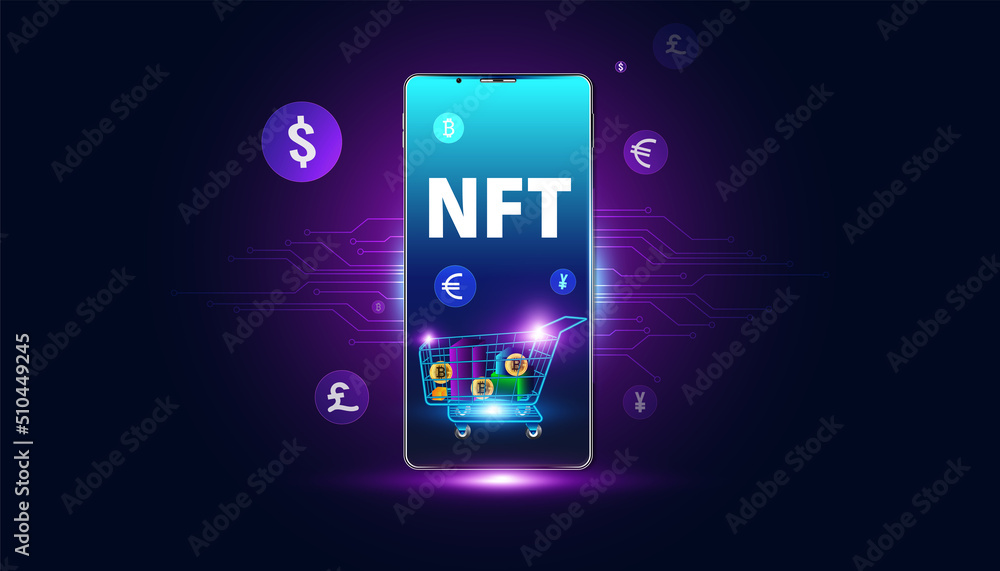 Aufkleber abstract ntf digital image concept irreplaceable token