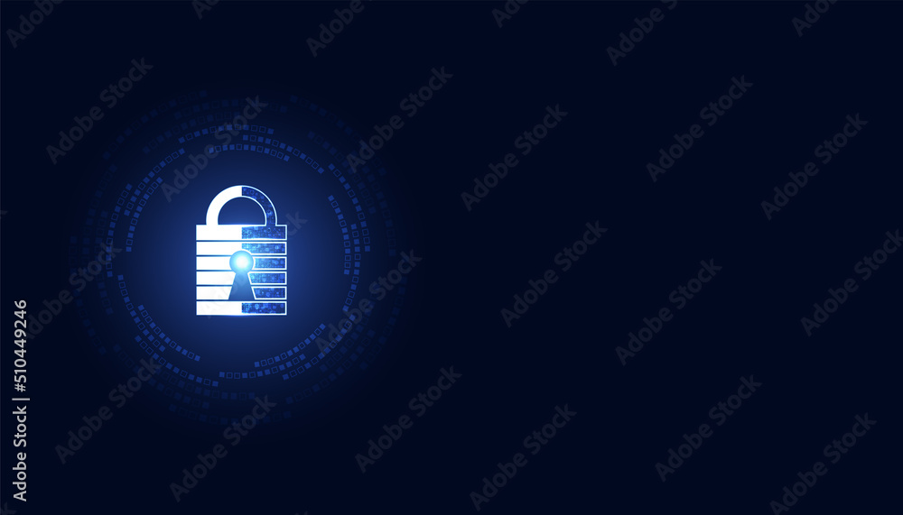 Poster abstract technology cyber security privacy information network concept padlock protection digital ne