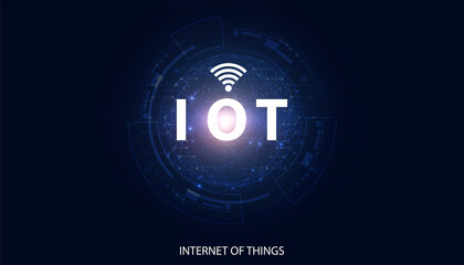 Abstract, IoT, Internet of Things, concepts, electronic devices Connect or send information to each other via the Internet Smart Device,Smart Network and Intelligent Transportation.