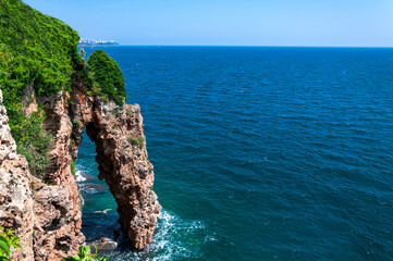 Natural rock formation in cliffs.