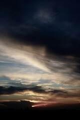 Naklejka na ściany i meble sunset. landscape. sunset with clouds.