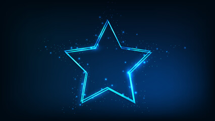 Neon double frame with shining effects