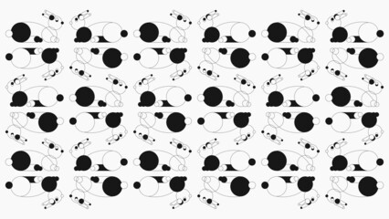 Black and white seamless pattern with rabbits/bunnies