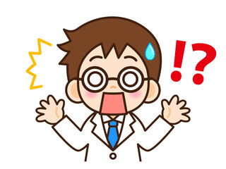 びっくりする科学者のイラスト＿ベクター