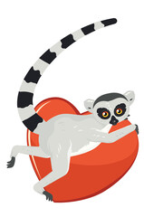 Lemur with heart