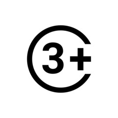 Age limit line color icon. Physiotherapy, acupuncture.