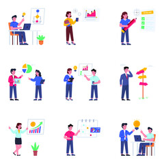 Pack of Business and Finance Flat Illustrations


