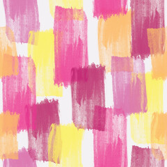 Abstract Pink and Yellow Acrylic Brush Stokes Seamless Repeat Design