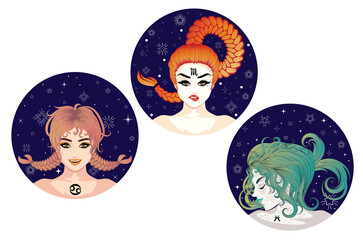 Water zodiac girls avatar set