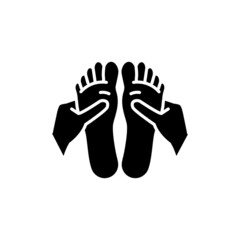 Foot massage line color icon. Physiotherapy, acupuncture.