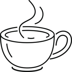 Vector icon of cup of tea; The editable illustration of coffee