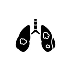 Pulmonary disease cancer line icon. Isolated vector element.
