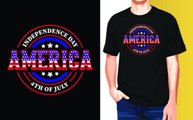 Happy 4th of July Independence day T-Shirt Design.