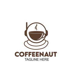 coffee astronaut logo design concept