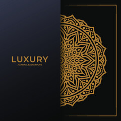 Luxury mandala ornamental background in gold color