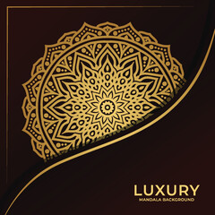 Luxury mandala ornamental background in gold color