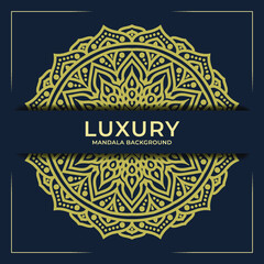 Luxury mandala ornamental background in gold color