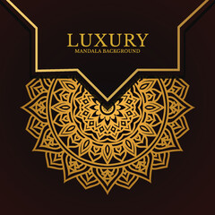 Fototapeta na wymiar Luxury mandala ornamental background in gold color