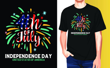 Happy 4th of July Independence day T-Shirt Design.