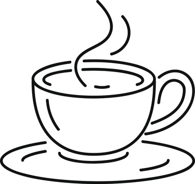 recommend clip art: Vector icon of cup of the hot tea with plate; The editable illustration of coffee
