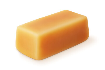 Toffee caramel candy isolated on white.