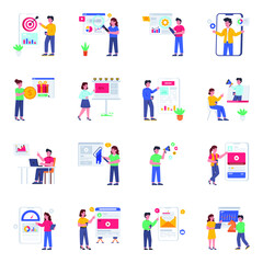 Pack of Marketing Flat Illustrations  © Vectorslab