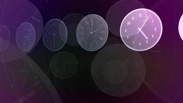 Time flow images with analog clock CG illustration.