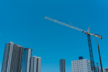 Fototapeta na wymiar construction site with crane miami 