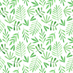 Naklejka na ściany i meble Seamless pattern with watercolor greenery