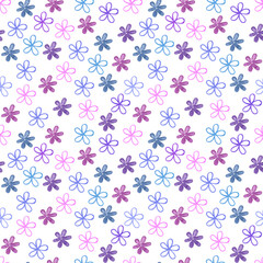 Seamless pattern with abstract colored flowers