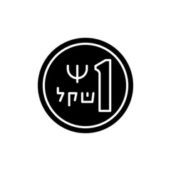 Shekel line color icon. Isolated vector element.