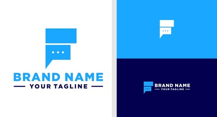 LETTER F LOGO BUBBLE CHAT MONOGRAM UNIQUE EDITABLE