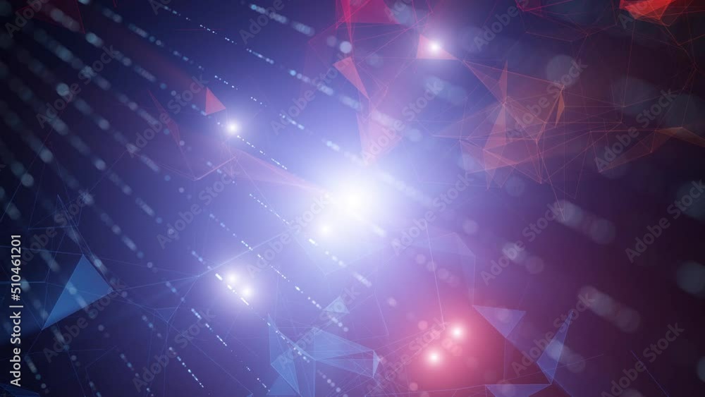 Canvas Prints artistic flickering red blue digital technology cyberspace network. seamless looping.